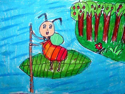 数字油画-小蚂蚁划船