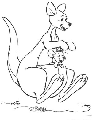 袋鼠妈妈和宝宝简笔画