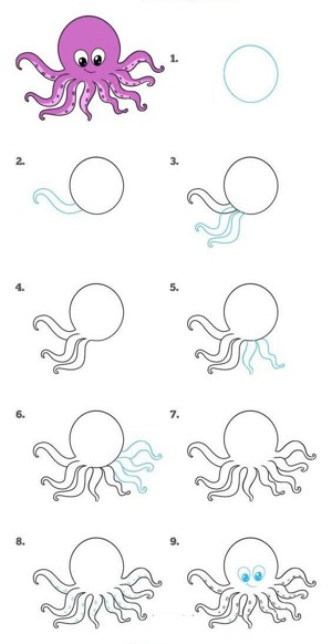 章鱼的画法步骤图