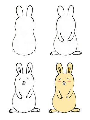 立起来的兔子简笔画图片