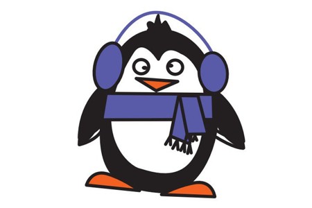 3张可爱的企鹅简笔画带颜色