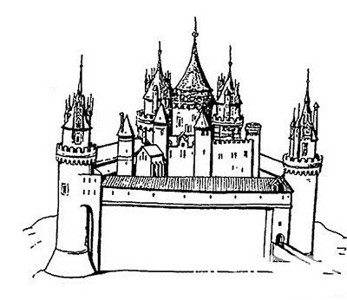建筑图片 美丽的城堡简笔画图片