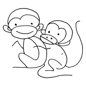 两只猴子简笔画图片