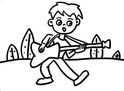 人物简笔画 弹吉他的小男孩
