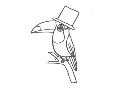 啄木鸟简笔画图片