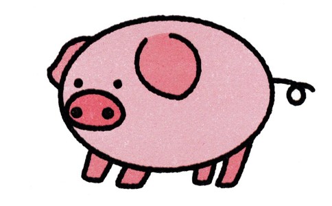 猪卡通简笔画简单图片