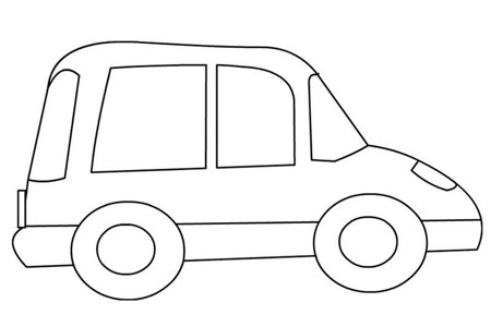 简单的小轿车简笔画带颜色