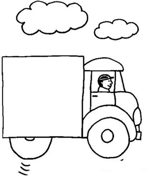 在高速路上行驶的小货车简笔画图片教程