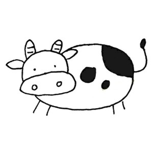 奶牛简笔画头像图片