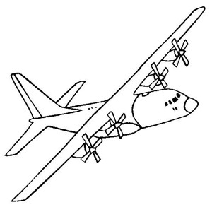 飞机简笔画大全 C-130运输机