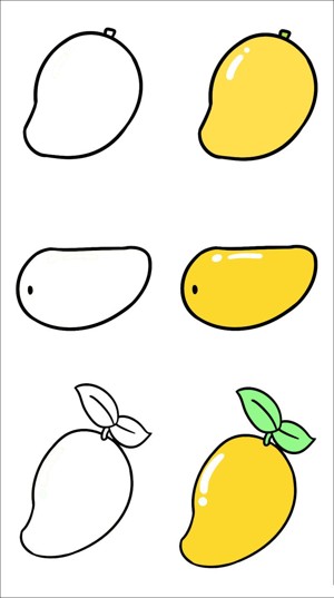 芒果简笔画 简单 可爱图片