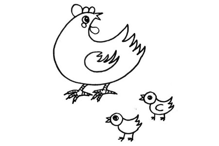 用数字画一只鸡母鸡图片