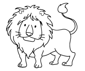 公狮子母狮子简笔画图片
