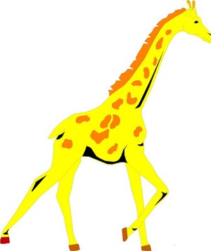 散步的长颈鹿简笔画