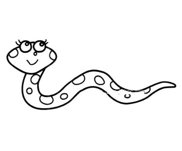 漂亮的卡通蛇简笔画图片