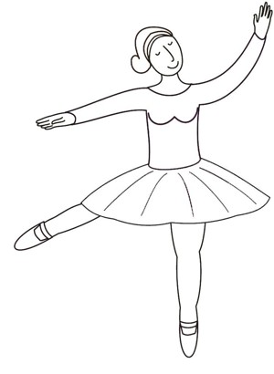 简笔画芭蕾舞女孩图片图片