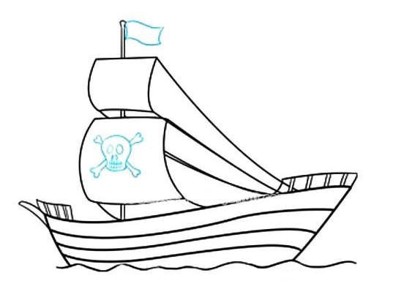 怎么绘画海盗船
