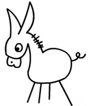 幼儿园简单的小驴简笔画图片