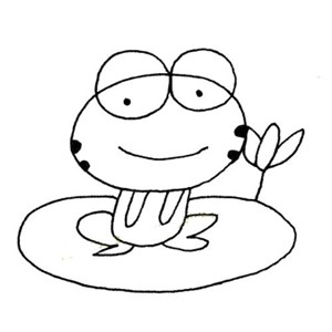 荷叶上的可爱青蛙简笔画