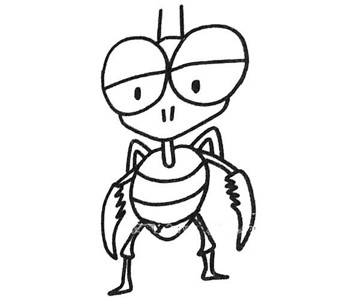 一组卡通螳螂简笔画图片