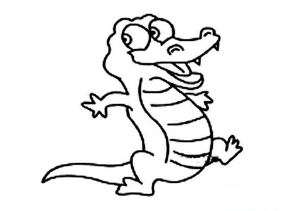 儿童卡通鳄鱼简笔画图片