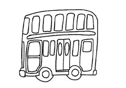 儿童简笔画双层巴士