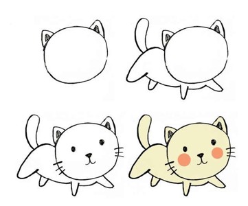 卡通猫咪画法图片
