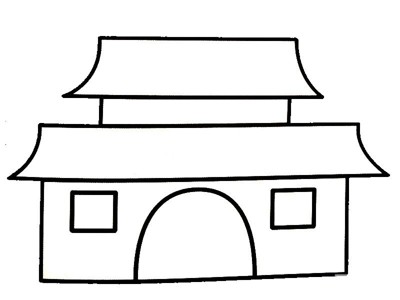 幼儿学画古建筑