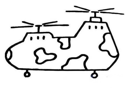 武装直升机简笔画军用图片
