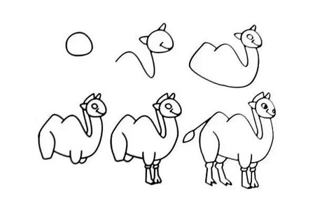 一笔一笔学画骆驼简笔画