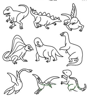各种恐龙简笔画图片大全