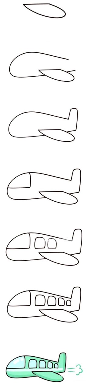 怎么画卡通飞机
