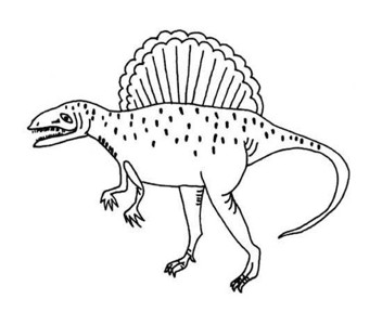 小学生恐龙简笔画图片：棘龙
