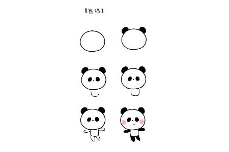 卡通熊猫简笔画教程
