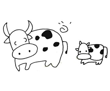 奶牛妈妈和小奶牛
