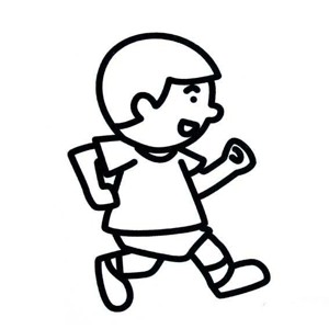 跑步的小男孩简笔画