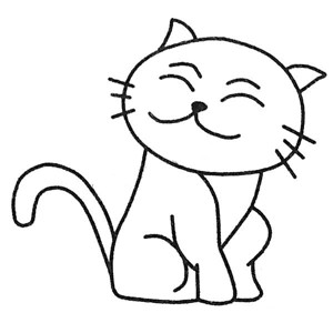 害羞的小猫简笔画图片