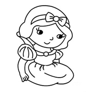 儿童可爱卡通白雪公主简笔画图片