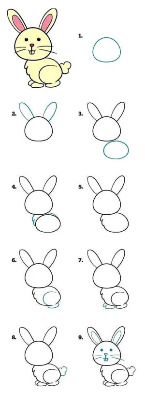 简单的画画教程兔子图片