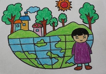 2021世界地球日主题儿童画