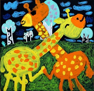 数字油画-长颈鹿
