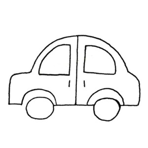 一组简单的小汽车简笔画图片