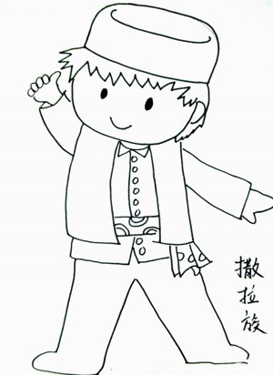 新疆小男孩简笔画图片