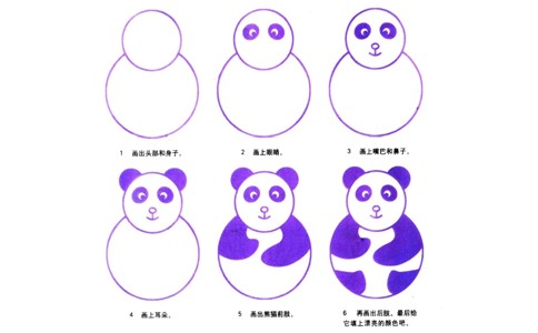 四川熊猫简笔画法分享