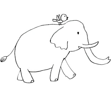 可爱的动物简笔画 大象