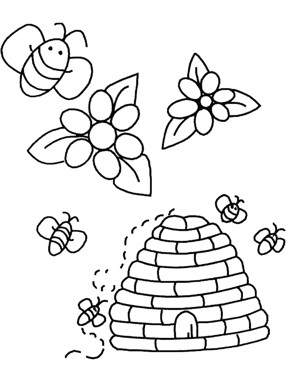 蜜蜂盖房子简笔画图片