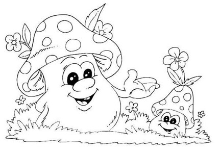 卡通蘑菇简笔画图片