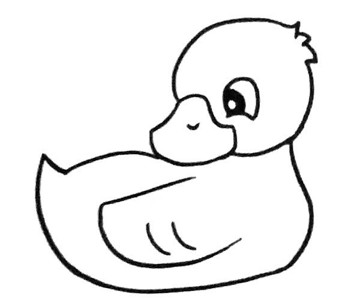 一组可爱的卡通小鸭子简笔画图片