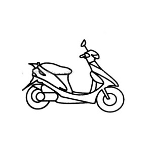 踏板摩托车简笔画