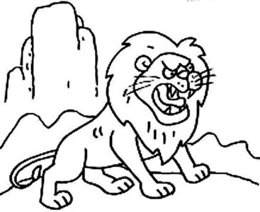 愤怒的狮子简笔画图片